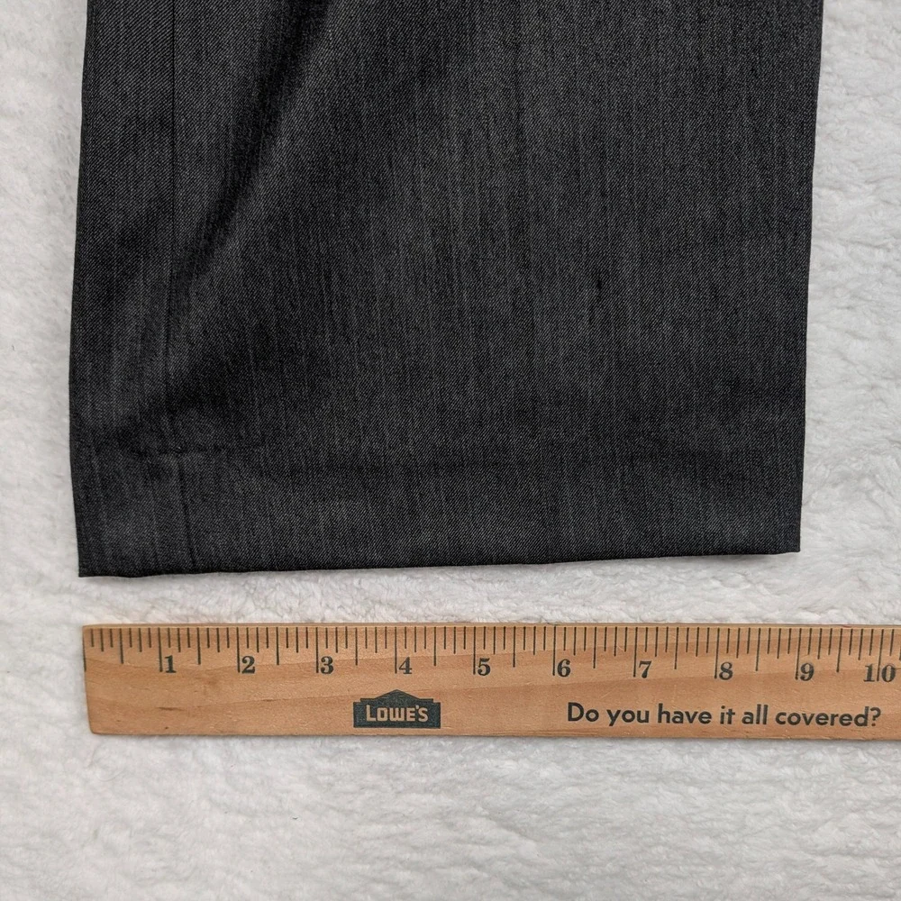 Perry Ellis Dress Pants Men 36x32 Charcoal Grey Heathered Flat Front Trousers - Picture 7 of 10